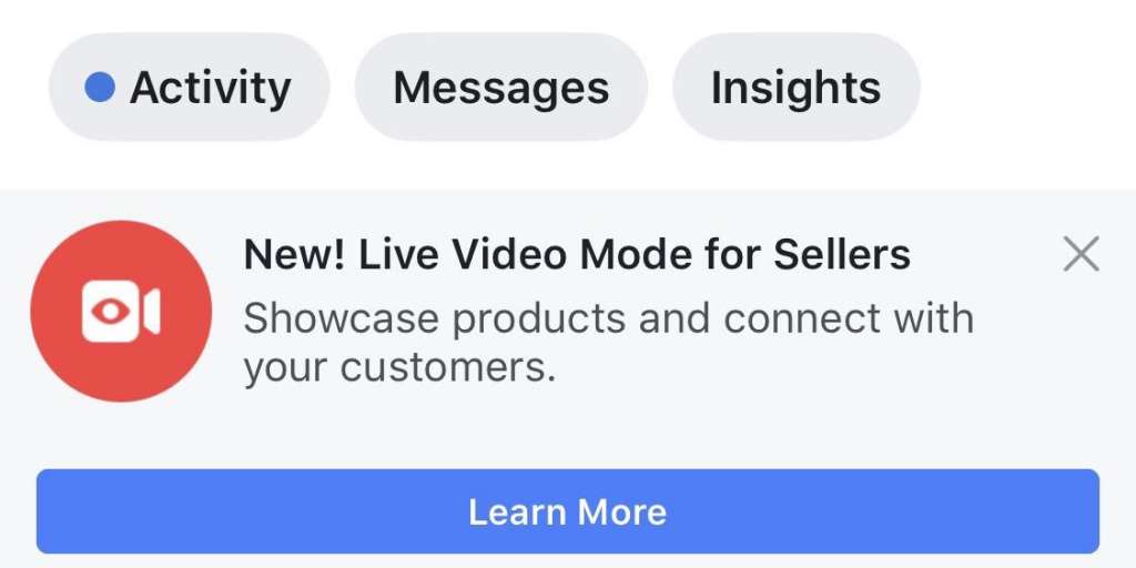 Facebook Live Video Shopping