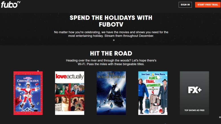 FuboTV Holiday Guide