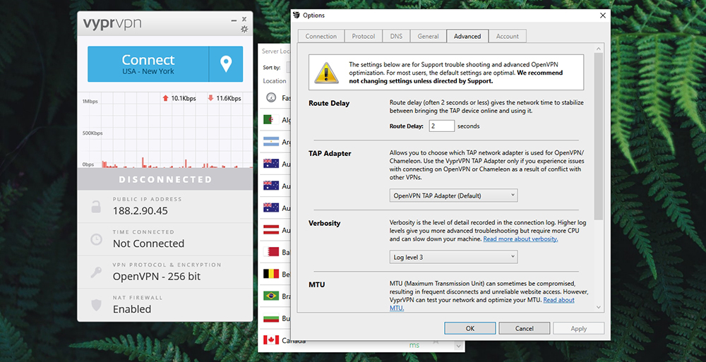 VyprVPN Review - Advanced Settings