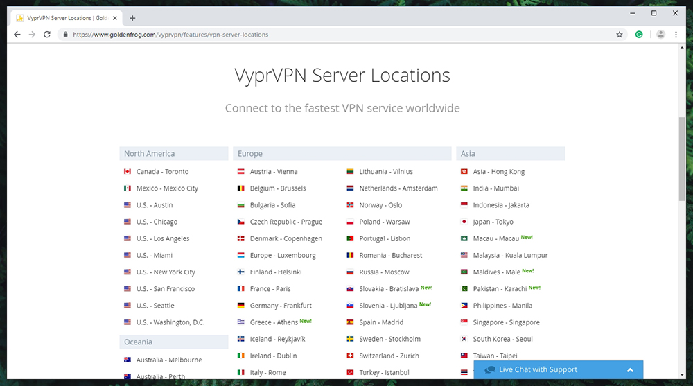 VyprVPN Review - Server Locations