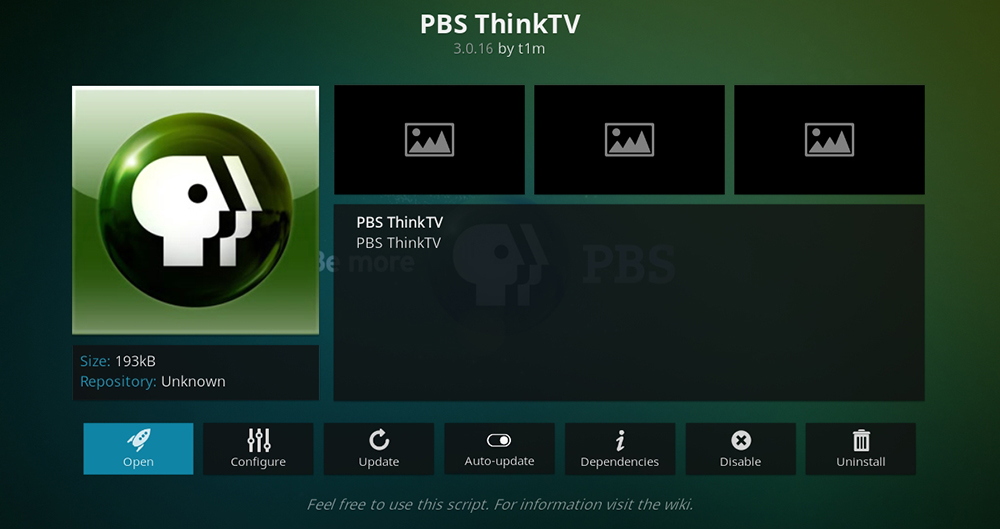 PBS ThinkTV Kodi Addon