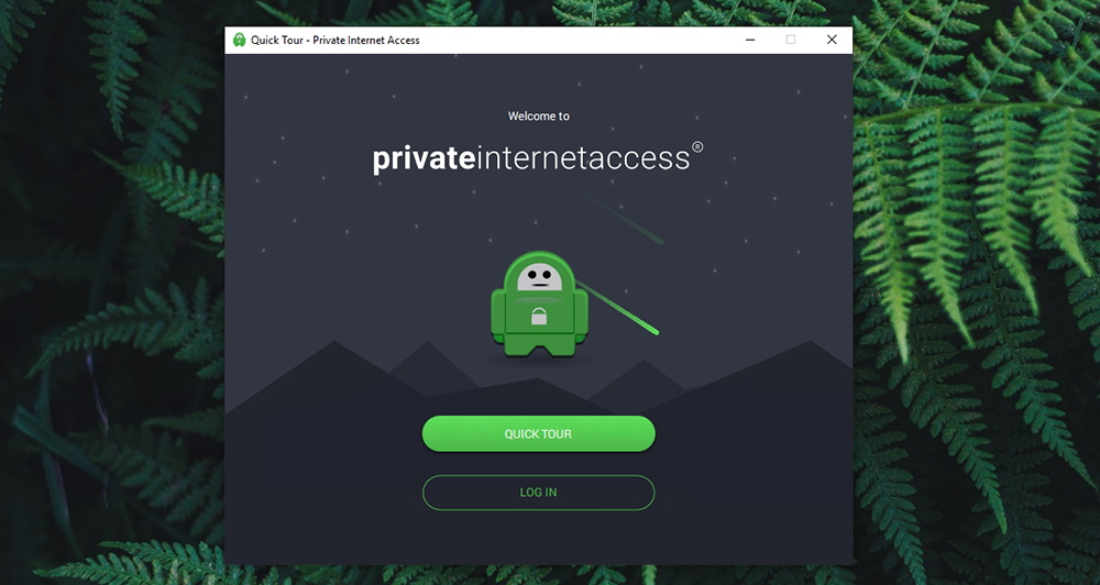 Private Internet Access VPN - Log-In Screen