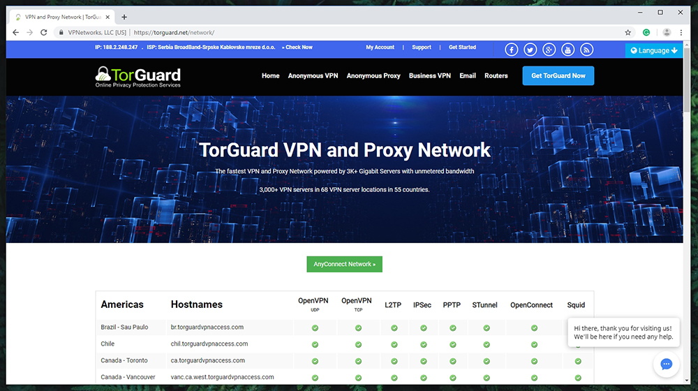 TorGuard Review - Server Network