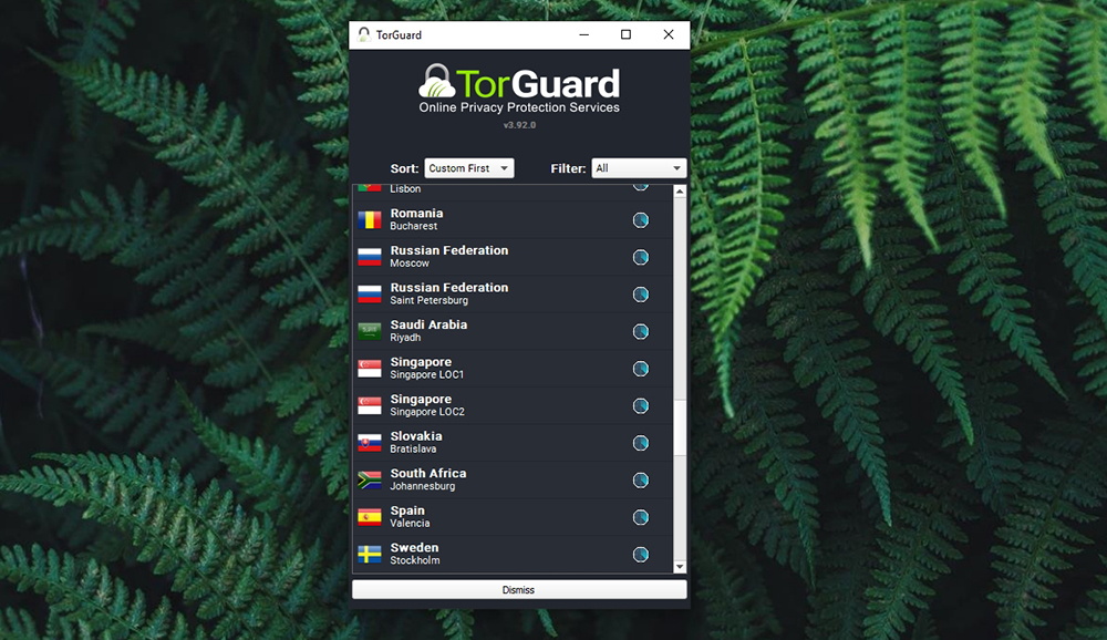 TorGuard Review - Server Selection