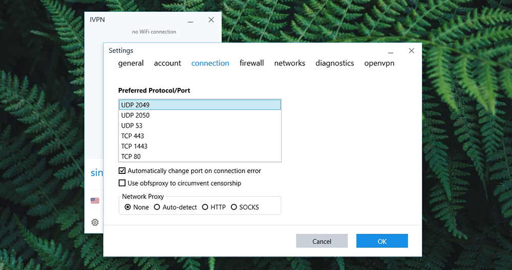 IVPN Connection Settings