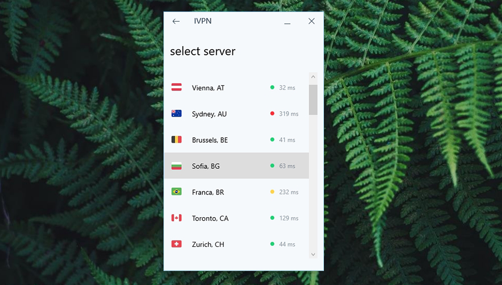 IVPN Server Selection