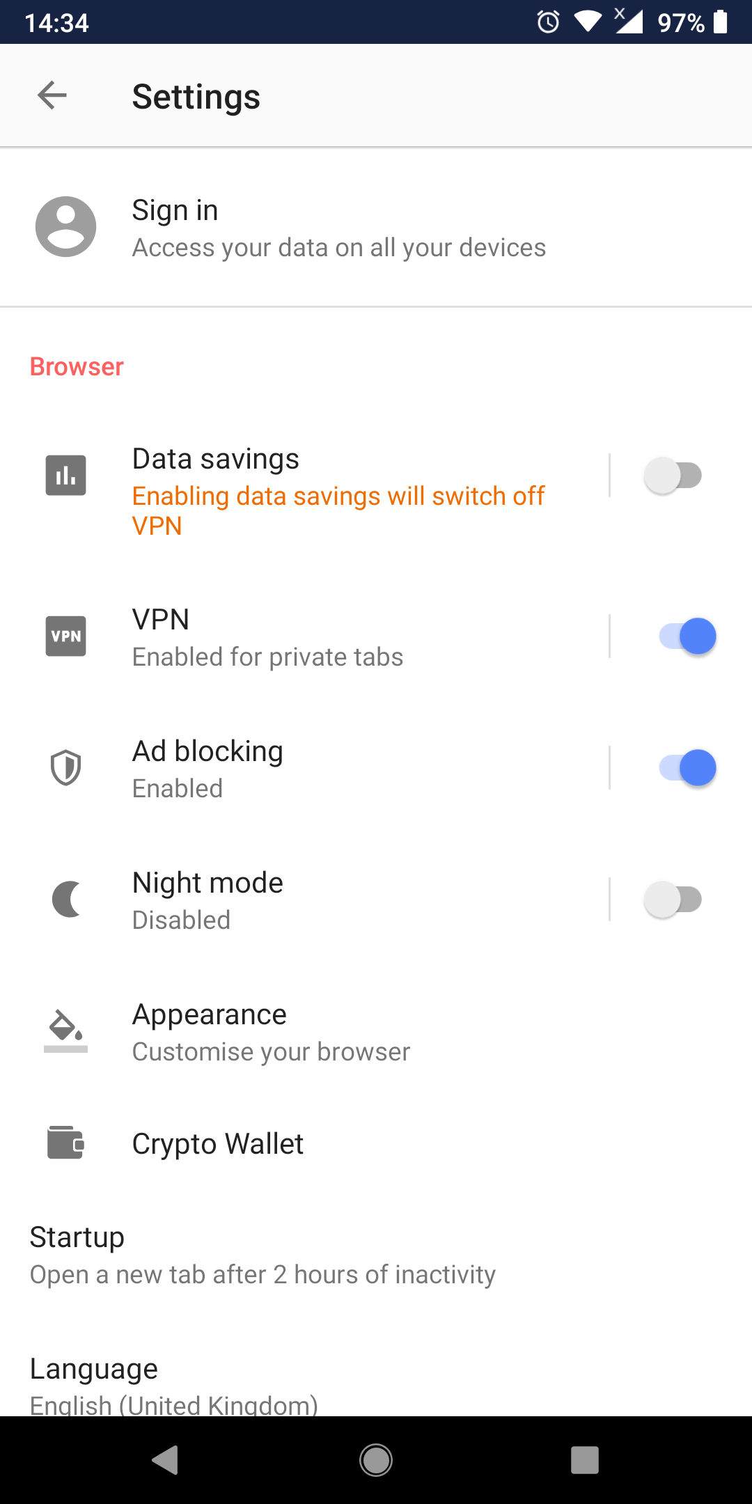 Opera for Android v51 Brings Back the Built-In VPN Service