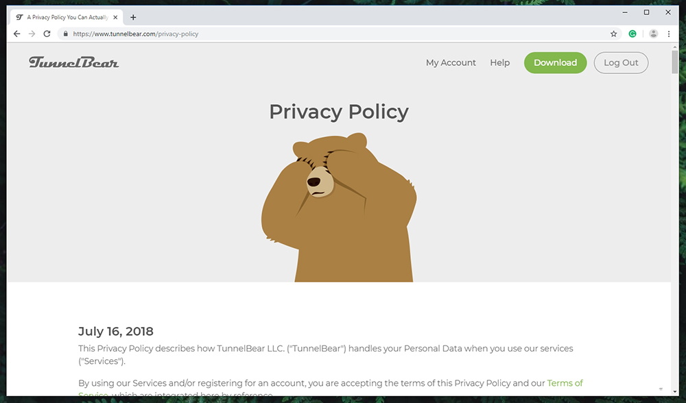 TunnelBear VPN Privacy Policy