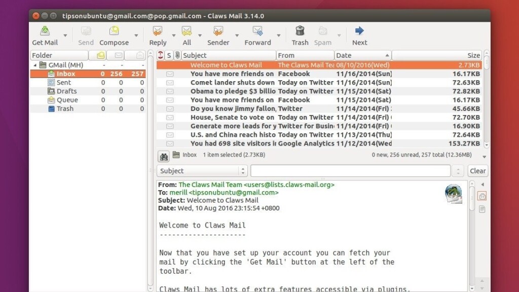 Windows Live Mail Alternatives - Claws Mail