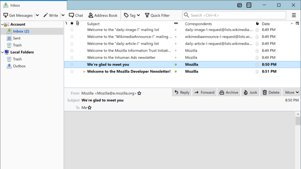 Windows Live Mail Alternatives - Thunderbird