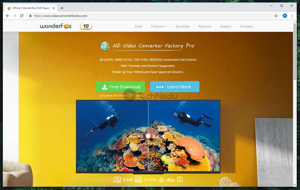 Link to HD Video Converter Factory Pro Website