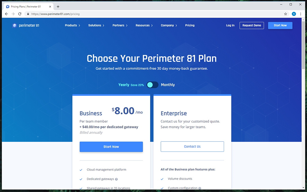 Link to Perimeter 81 Pricing Page