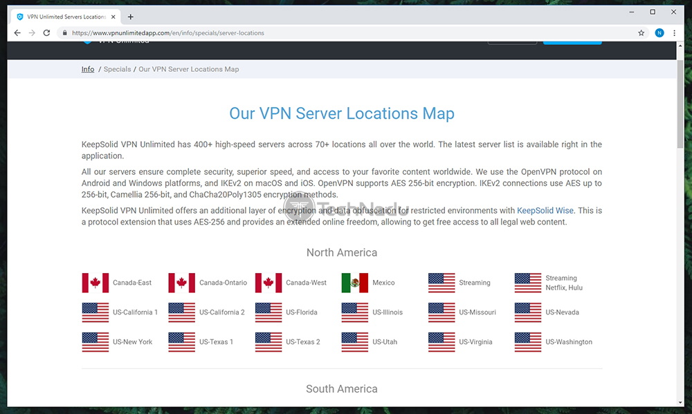 List of VPN Unlimited Servers