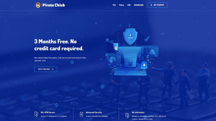Pirate Chick VPN Website UI