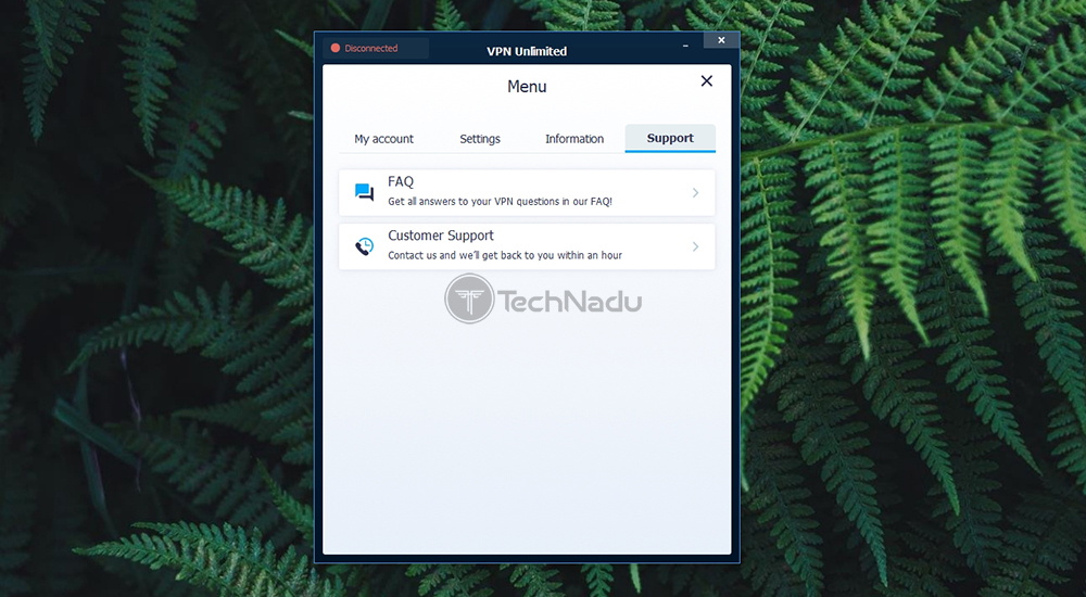 Support Settings of VPN Unlimited App on Windows