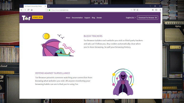 Tor website on Firefox browser