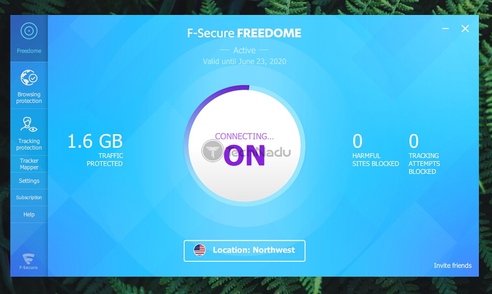 Connecting to Secure Server F-Secure Freedome VPN