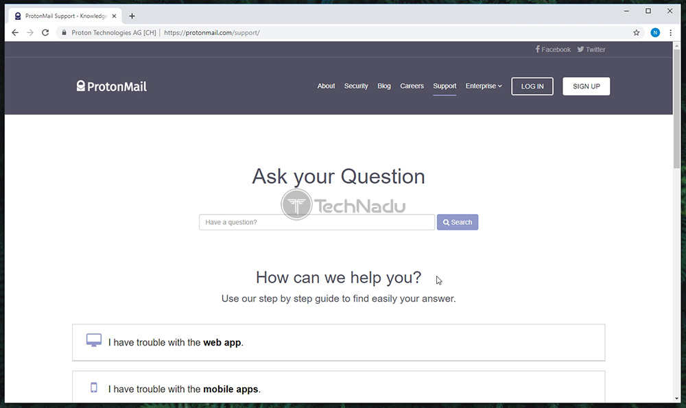 Customer Support Offered by ProtonMail