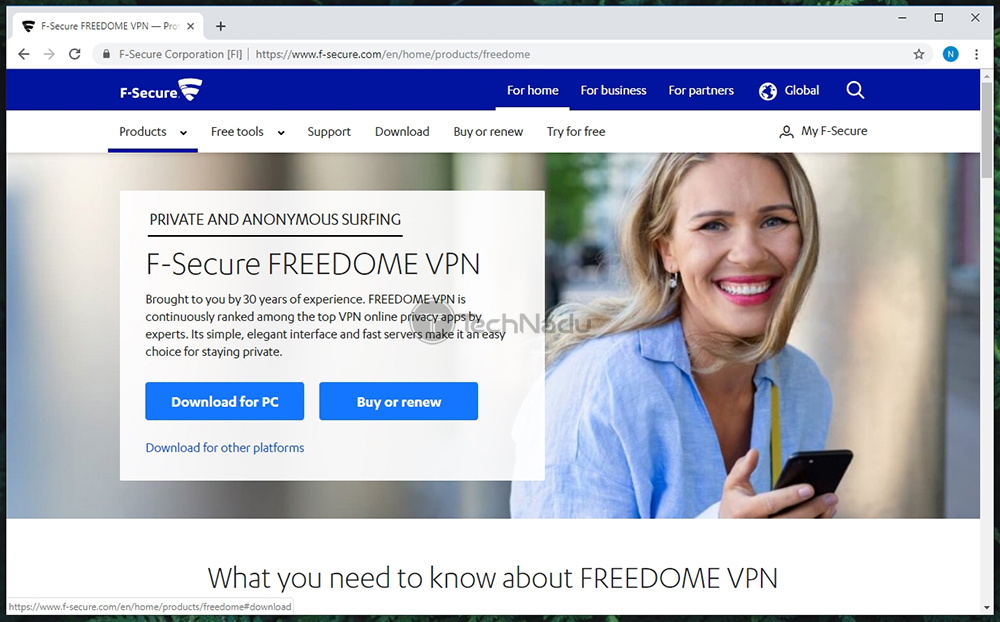 Link to F-Secure Freedome VPN Website