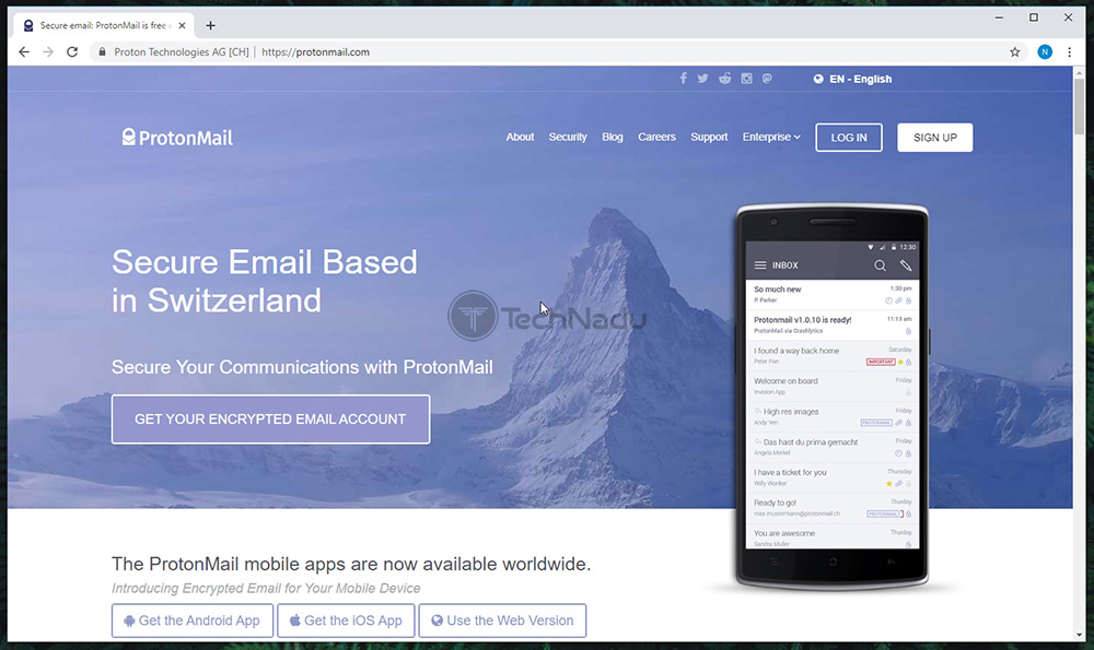 Link to ProtonMail Website