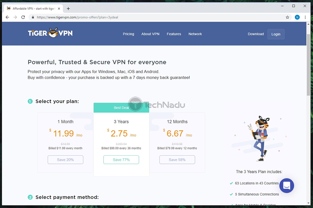 Link to TigerVPN Pricing Page