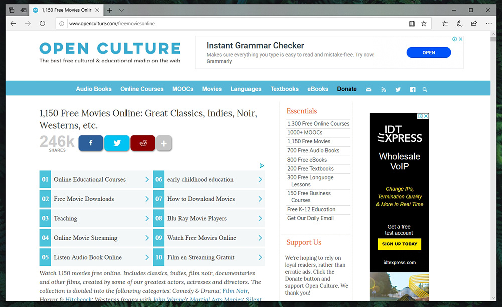 Open Culture Website