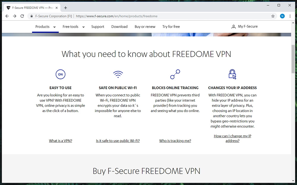 Prominent Features Freedome VPN