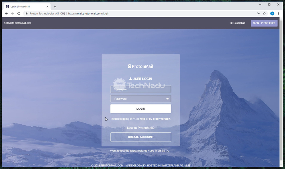 sign up protonmail