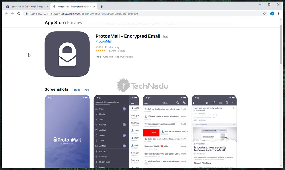 protonmail calendar ios app