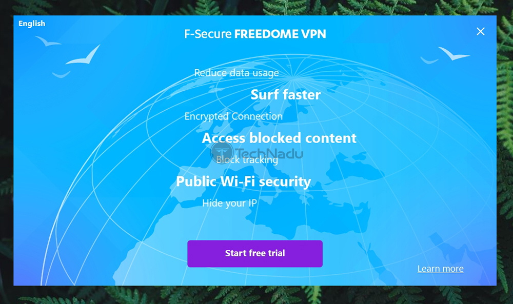 Splash Screen F-Secure Freedome VPN
