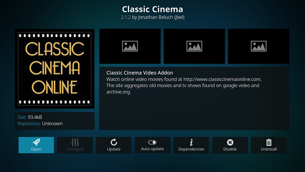 Classic Cinema Kodi Addon
