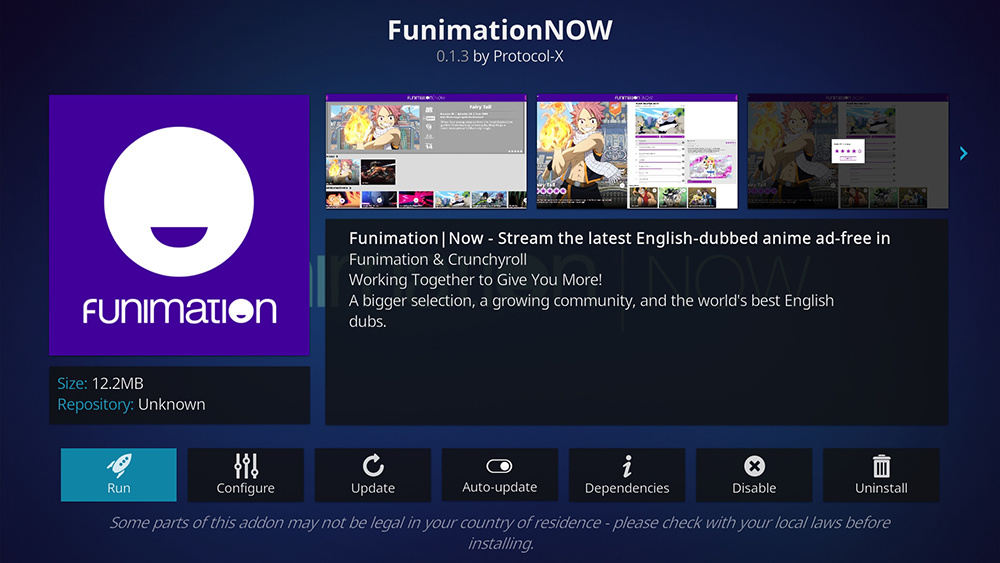 Funimation NOW Kodi Addon