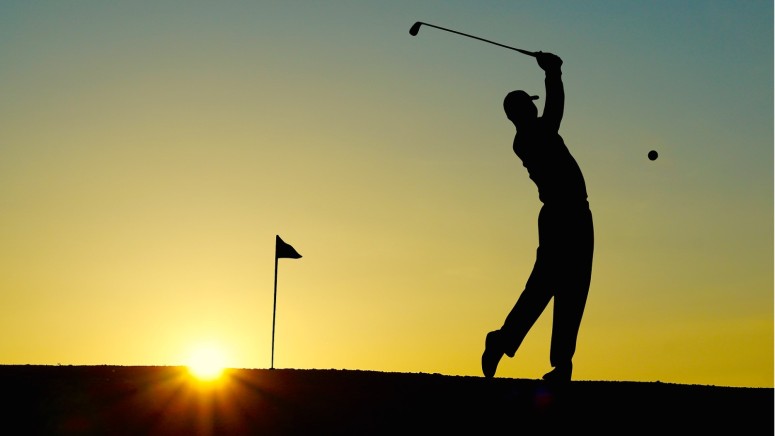 Golf Player at sunset