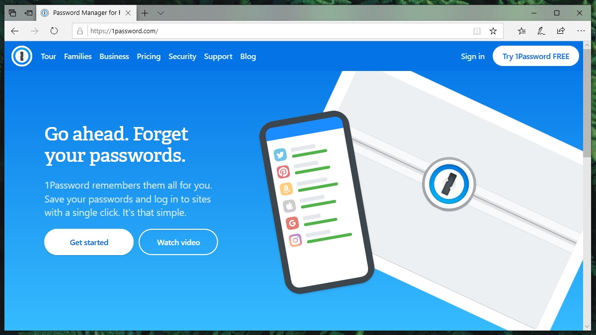 1Password Home Page