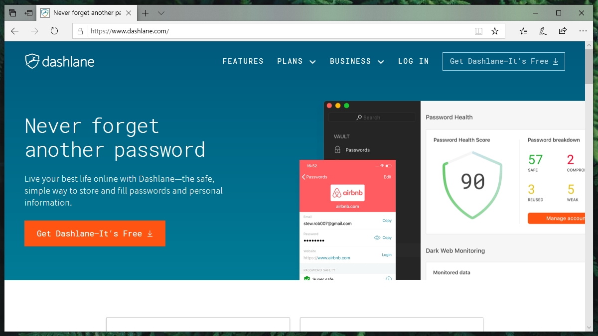 Dashlane Password Manager Homepage