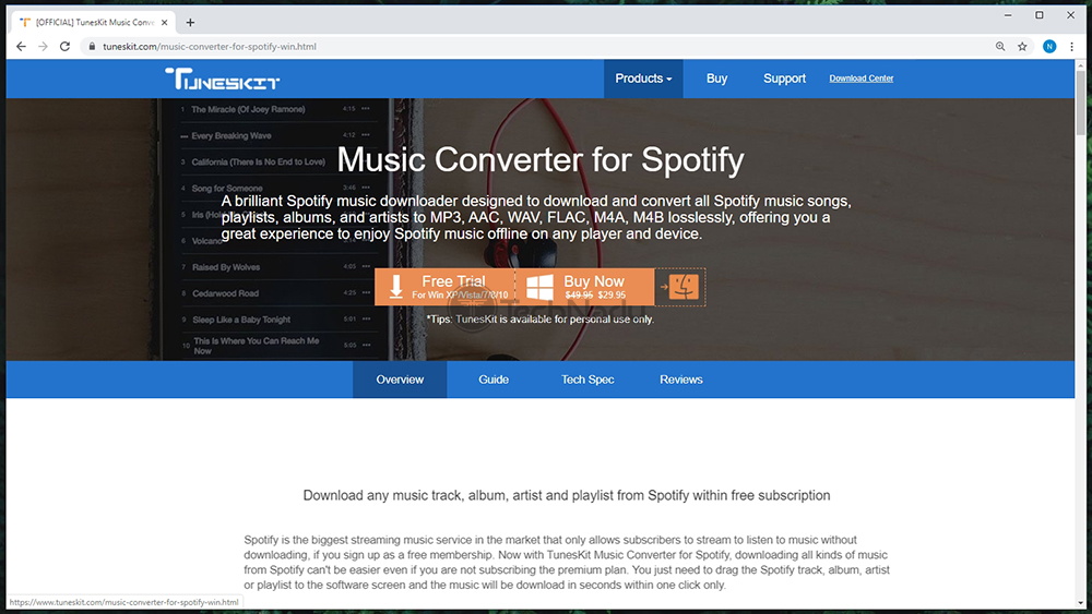 tuneskit music converter for spotify review