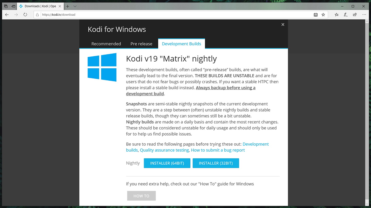 Kodi 19 Matrix Nightly Build Download Page