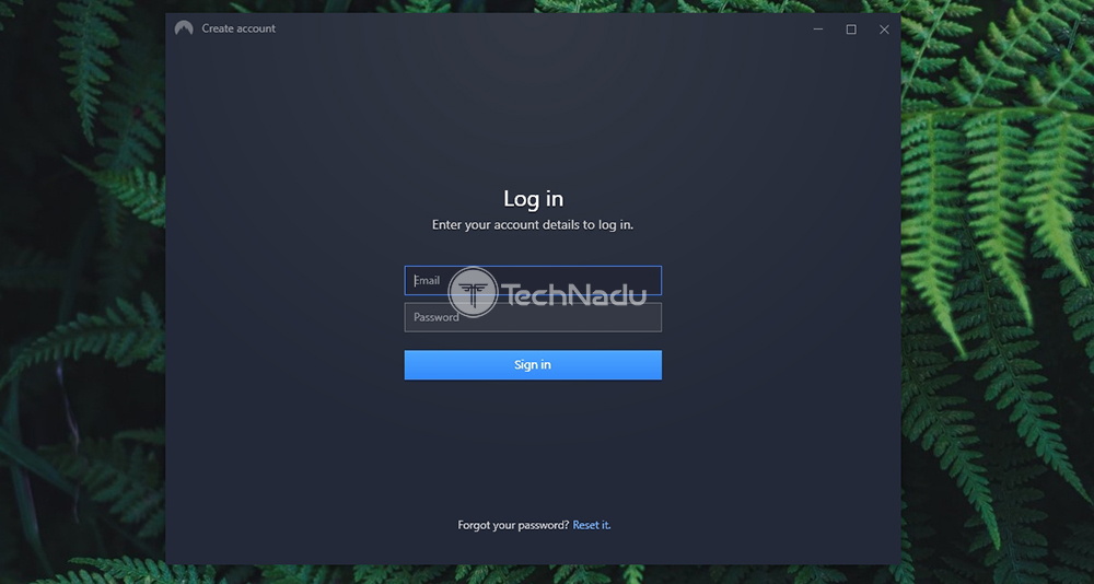 NordLocker Log In Screen