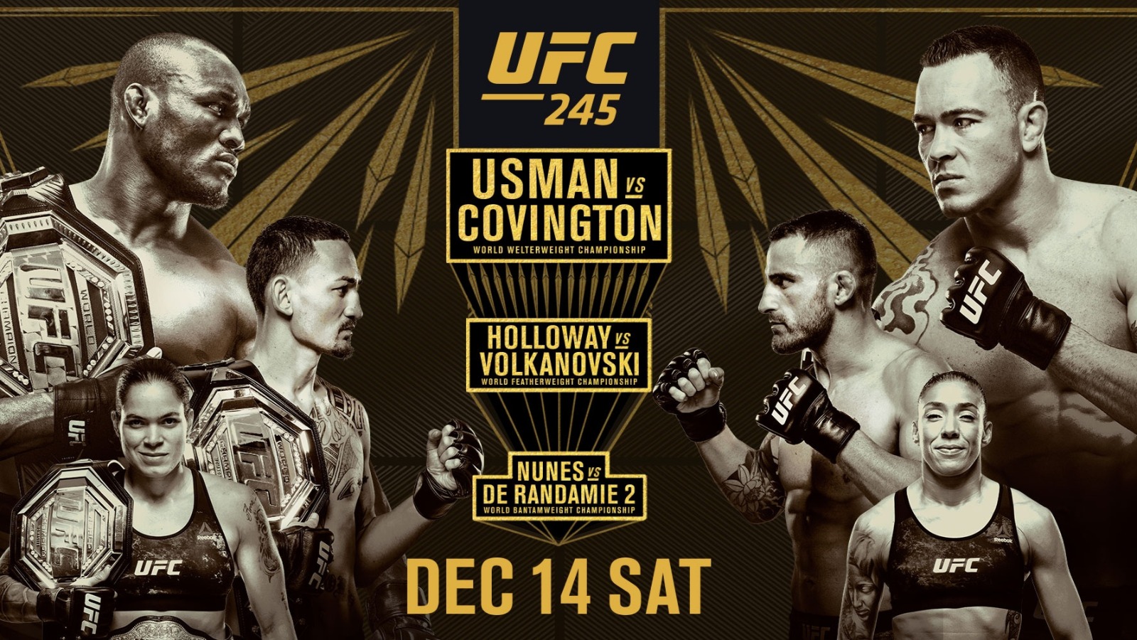 Watch 'UFC 245' Online Live Stream Usman vs. Covington Anywhere