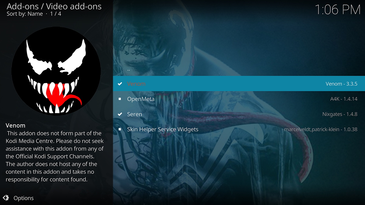 Venom Repository Addon Listing