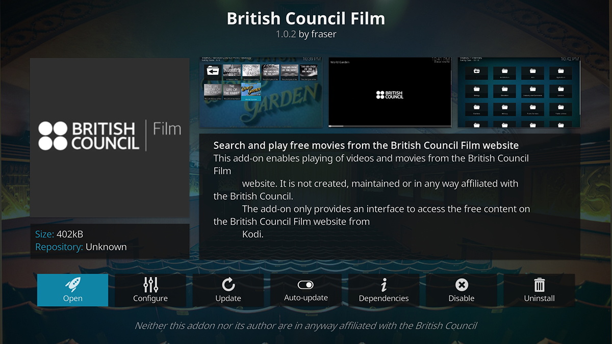 British Council Film Kodi Addon