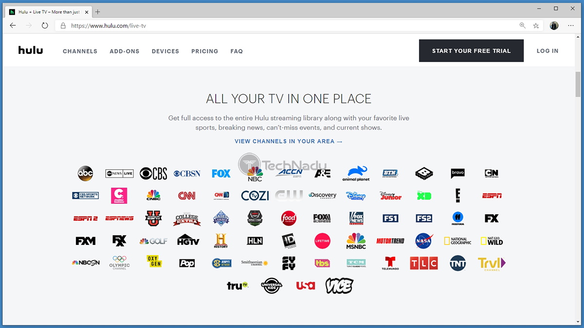 Hulu Live TV Website