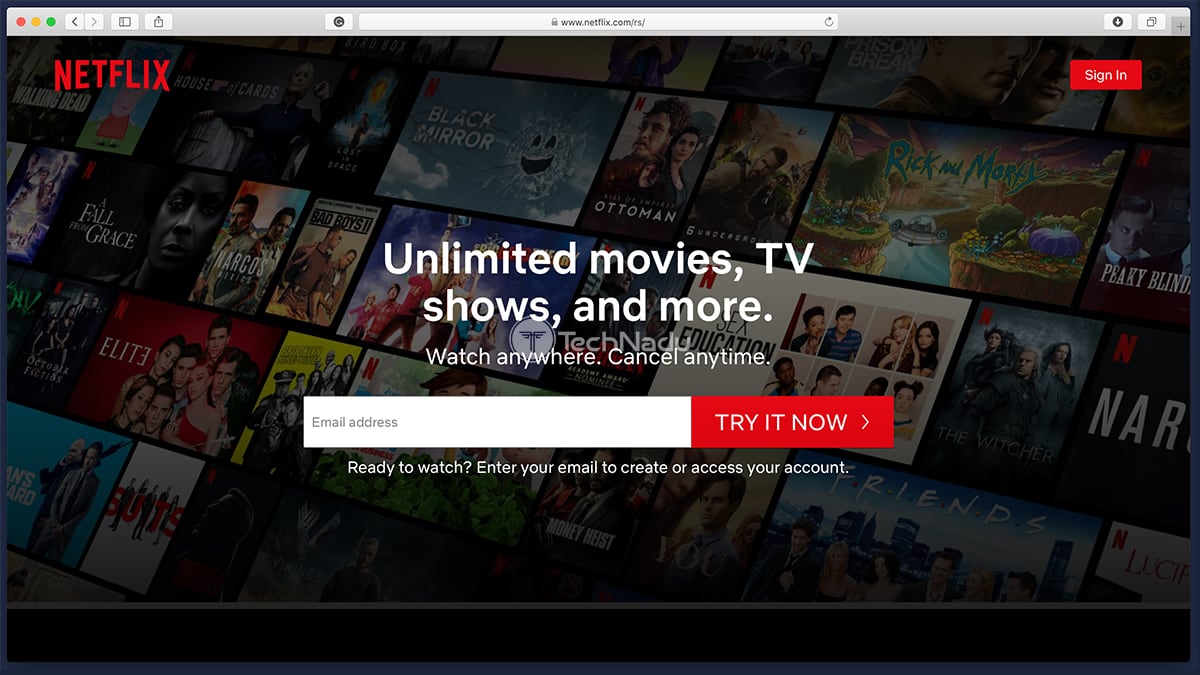 Link to Netflix Home Page