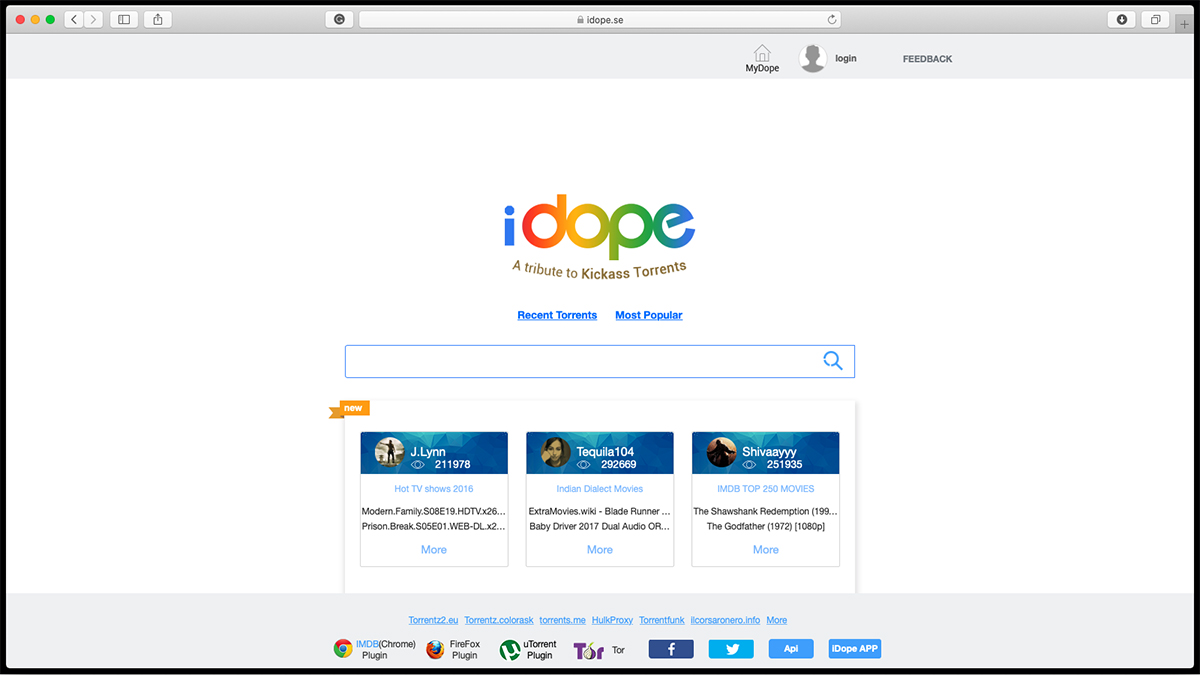 iDope Torrent Website