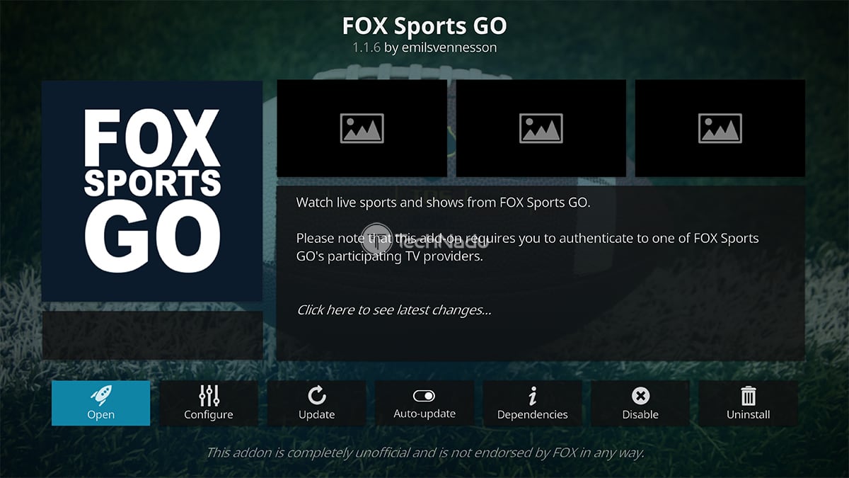 Fox Sports GO Kodi Addon