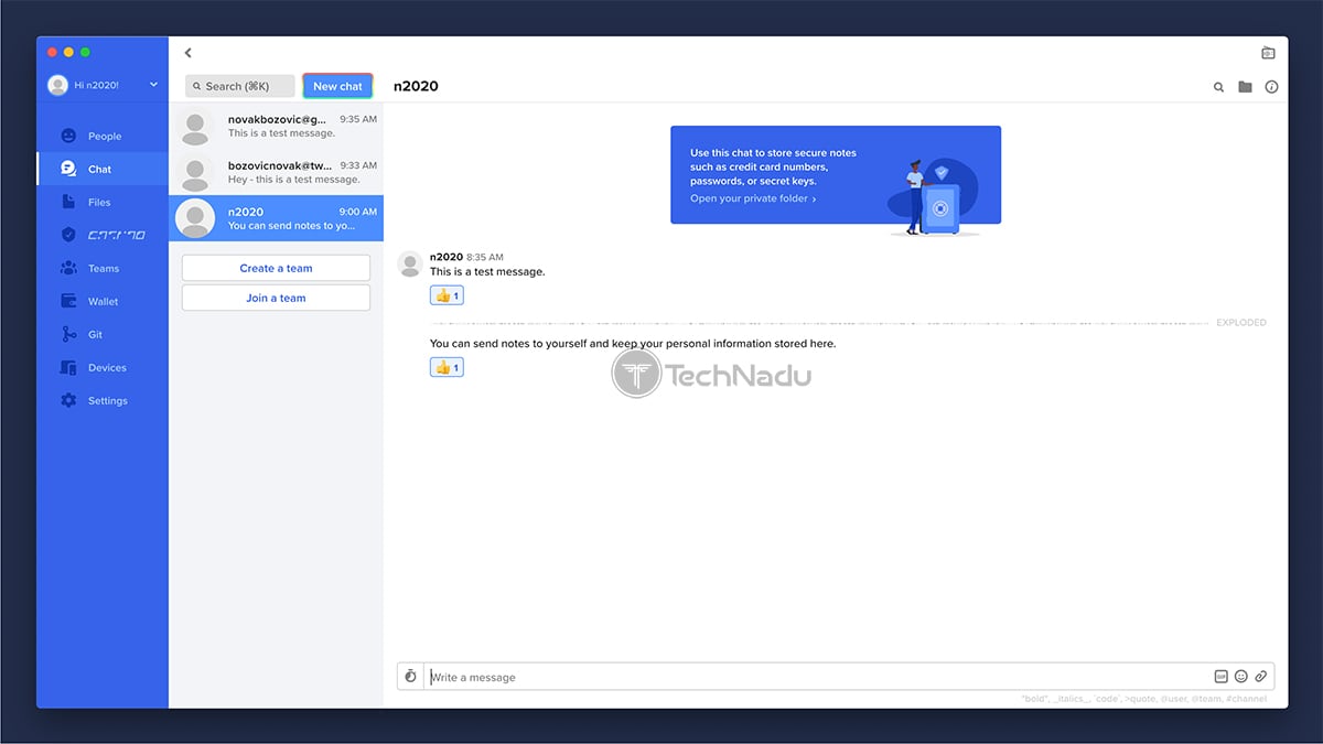 Keybase Chat UI Desktop