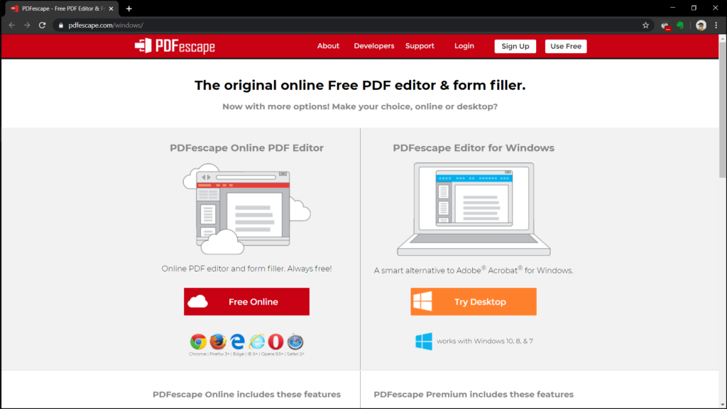 PDFescape Free PDF Editors