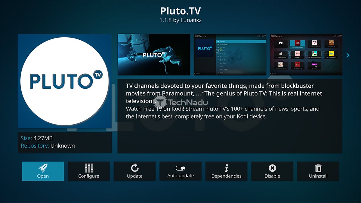 Pluto TV Kodi Addon