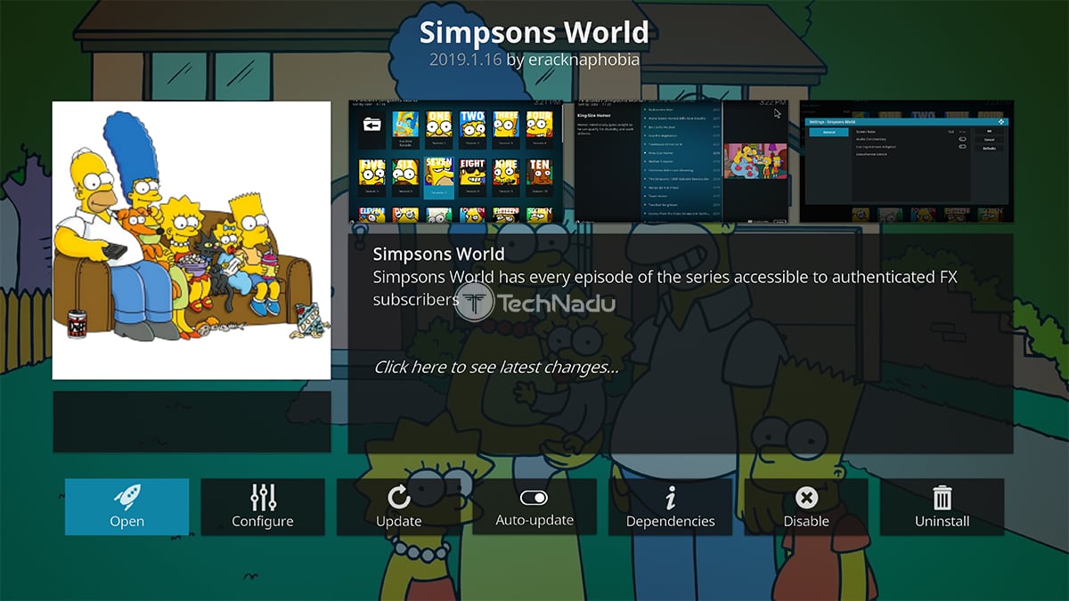Simpsons World Kodi Addon