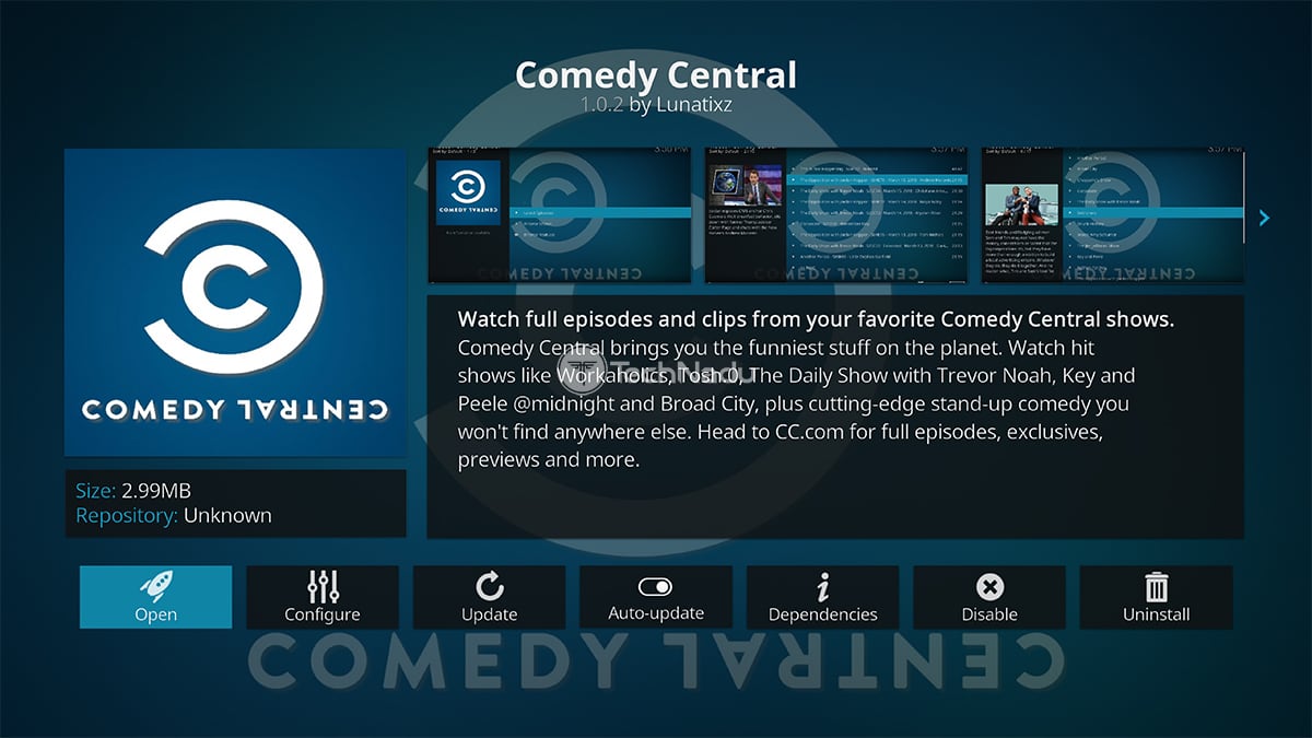 Comedy Central Kodi Addon